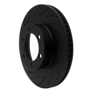 Lexus GX470 Brake Rotor (1) - Front Left - R1 Concepts - Drilled & Slotted - Black - `03-`09